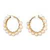Ring Natural Pearl Beads Hoop Earrings for Girl Women EJEW-JE04685-02-3