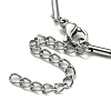 Tarnish Resistant 304 Stainless Steel Round Snake Chain Bracelet with Oval Beaded BJEW-E088-03P-3