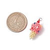 Glass Seed Beaded Ice Cream Pendants PALLOY-MZ00550-01-2