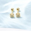 Cross 925 Sterling Silver Micro Pave Clear Cubic Zirconia Stud Earrings EJEW-K317-11G-3