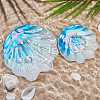 SUPERFINDINGS 2Pcs 2 Style Shell Shape Glass Jewelry Tray AJEW-FH0004-22-4