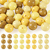 40Pcs 4 Colors Opaque Acrylic Beads MACR-TA0002-98-1
