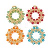 4Pcs 4 Colors Imitate Austrian Crystal Bicone Glass & Seed Glass Pendants PALLOY-MZ01305-1