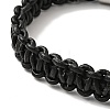 Black Leather Braided Cord Bracelet with 304 Stainless Steel Magnetic Clasp for Men Women BJEW-C021-17-4