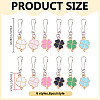 48Pcs 6 Styles Clover Alloy Enamel Zipper Puller HJEW-ME00166-2