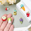 7Pcs 7 Styles Handmade Porcelain Pendants PALLOY-SW00138-3