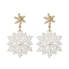 Glass & Shell Pearl Braided Dangle Earrings EJEW-MZ00812-3