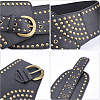 Retro Antique Bronze Alloy Rivets PU Leather Whide Waist Belts for Women AJEW-WH20098-075A-6