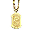 Religion 304 Stainless Steel Saint Jude Rectangle Dog Tag Pendant Necklaces for Men WG107E9-02-4