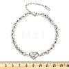 201 Stainless Steel Cable Chain Link Bracelets BJEW-M051-01P-1-5