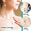 48Pcs 8 Styles Glass Pendants PALLOY-YW00220-6
