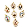 Rack Plating Brass Enamel Pendants KK-C056-07G-M-1