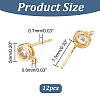 6 Pairs Rack Plating Brass Micro Pave Cubic Zirconia Stud Earring Findings KK-DC0001-35-2