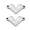 304 Stainless Steel White Enamel Connector Charms STAS-Z078-12P-1