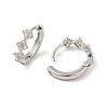 Rhombus Cubic Zirconia Hoop Earrings EJEW-P292-05P-2