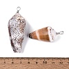Brass & Natural Cone Shell Pendants SHEL-Q029-20-02P-3