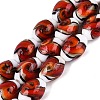 Handmade Gold Sand Lampwork Beads Strands LAMP-Q041-09F-1