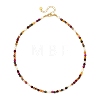 Dyed & Heated Faceted Round Natural Agate and Cultured Freshwater Pearl Beaded Necklaces for Women NJEW-JN06240-01-3