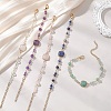 Natural Gemstone Link Chain Bracelets for Women BJEW-JB13315-1