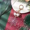 Snowflake Acrylic with ABS Plastic Pearl Bead Pendant Keychain KEYC-JKC00882-2