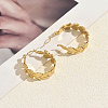 201 Stainless Steel Leaf Hoop Earrings for Women GX4867-5