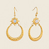 304 Stainless Steel Opalite Dangle Earrings for Women QI1962-1
