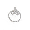 304 Stainless Steel Snake Wide Open Cuff Ring for Women RJEW-S405-226P-2