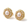 Rack Plating Brass Flat Round Stud Earrings EJEW-L224-72G-01-2