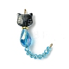 Cat Shapes Glass Links Connector Charms PALLOY-JF03239-3