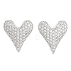 Brass Micro Pave Clear Cubic Zirconia Stud Earrings EJEW-U005-12C-P-1