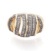 Brass Micro Pave Clear Cubic Zirconia Open Cuff Rings KK-T079-62G-2