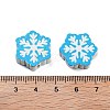 Christmas Theme Printed Wood Beads WOOD-M015-05G-3