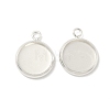 Flat Round Brass Pendant Cabochon Settings KK-K414-14C-S-1