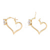 Cubic Zirconia Heart Hoop Earrings EJEW-N011-76-3