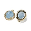 Dyed Natural White Jade Faceted Oval Pendants G-I375-02G-07-2