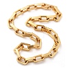 304 Stainless Steel Paperclip Chain Necklaces for Women Men NJEW-A033-02G-2