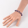 Chips Natural Amethyst Beaded Stretch Bracelets BJEW-JB02131-04-3