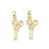 Brass Micro Pave Clear Cubic Zirconia Pendants CU-L277-08G-1