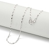 925 Sterling Silver Dapped Chain Necklaces NJEW-C052-13P-1