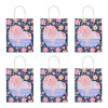 6Pcs Flower Printed Paper Gift Bags ABAG-TADJ0001-08C-3