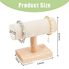 Velvet T-Bar Bracelet Display Stands with Wood Base BDIS-WH0003-29-2