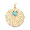 Textured Alloy Pave Resin Big Pendants PALLOY-N179-74MG-1