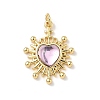 Heart Brass Pendants KK-D426-16D-G-1