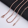 Brass Rope Chains Necklaces for Women NJEW-D302-03RG-1