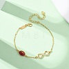 Sports Brass Micro Pave Cubic Zirconia Infinity Link Bracelets LS-BJEW-D386-01C-G-5