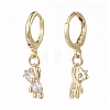 Brass Huggie Hoop Earrings X-EJEW-JE04187-03-2
