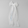 Long Gauze Bowknot Alligaor Hair Clips OHAR-JOY0001-02-1