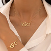 Heart & Infinity Alloy Pendant Necklaces & Link Bracelets Sets for Women FS-WG1C2CC-01-2