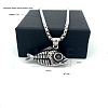 Vintage Punk Style Men's 304 Stainless Steel Fishbone Pendant Necklaces MU8602-6