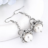 304 Stainless Steel & Resin Pearl Dangle Earrings WG17434-01-4